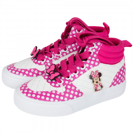 Minnie Mouse Polka-Dot Pink High-Top Girl's Shoes